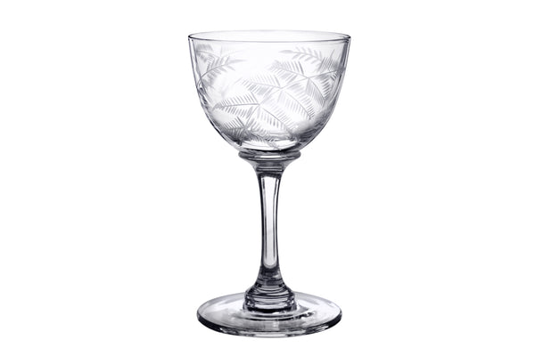 Crystal Liqueur Glasses with Fern Design