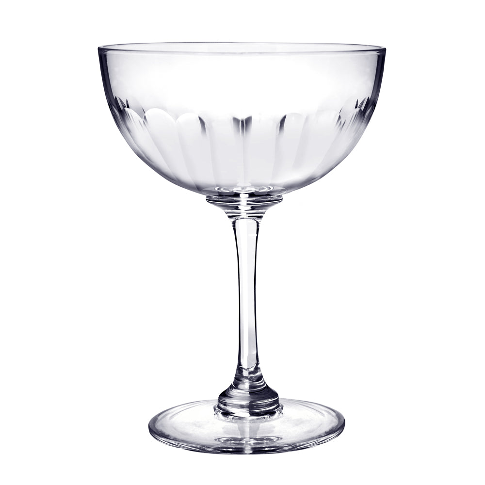 A Pair of Crystal Champagne Saucers with Lens Design