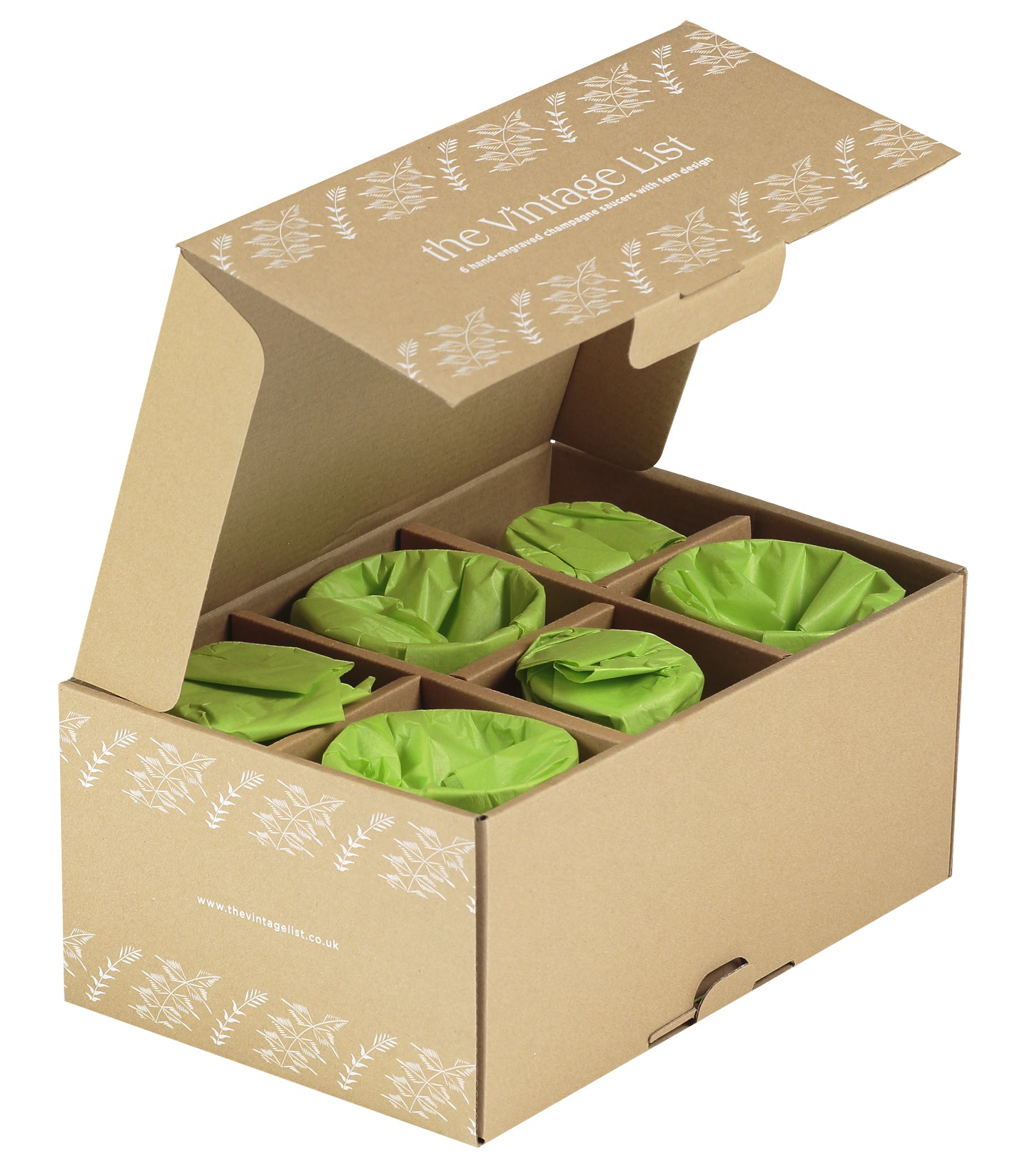 Crystal Wine Glasses with Fern Design