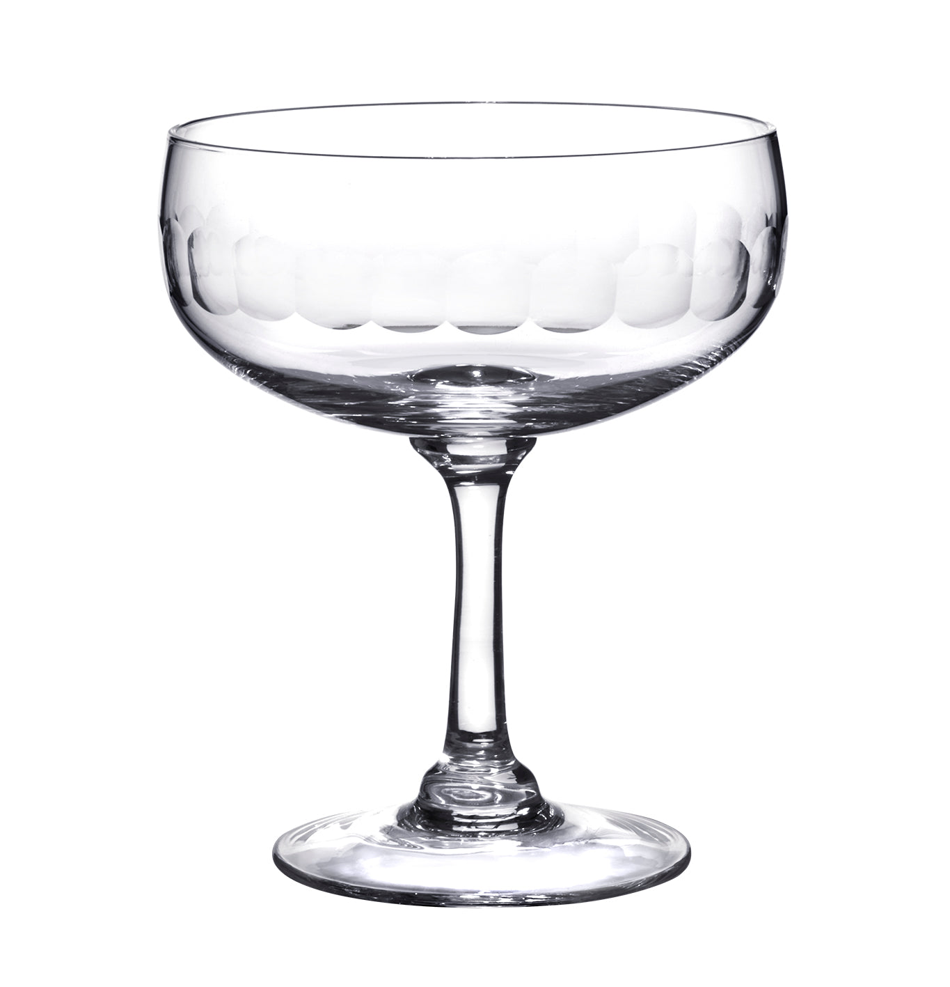 A Pair of Crystal Cocktail Glasses with Lens Design