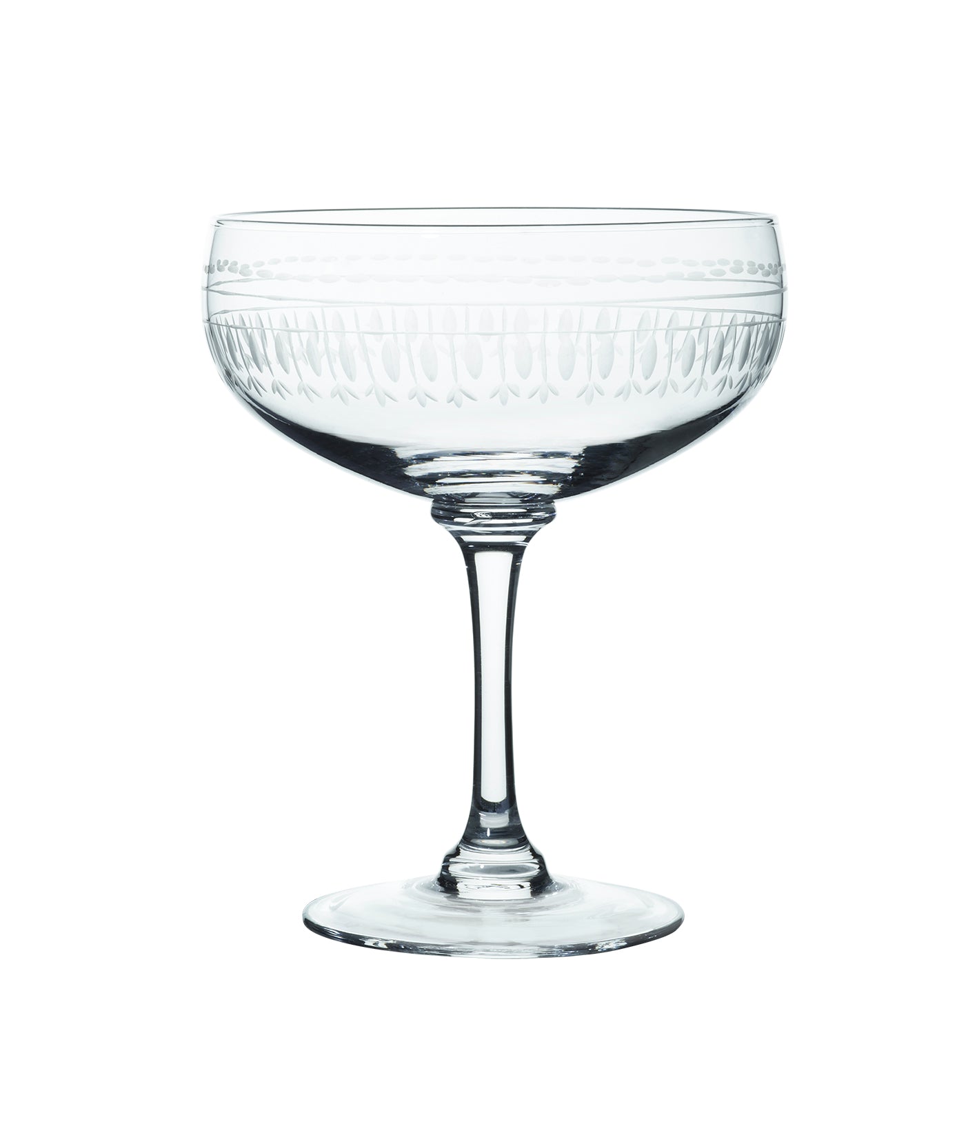 A Pair of Crystal Cocktail Glasses with Ovals Design