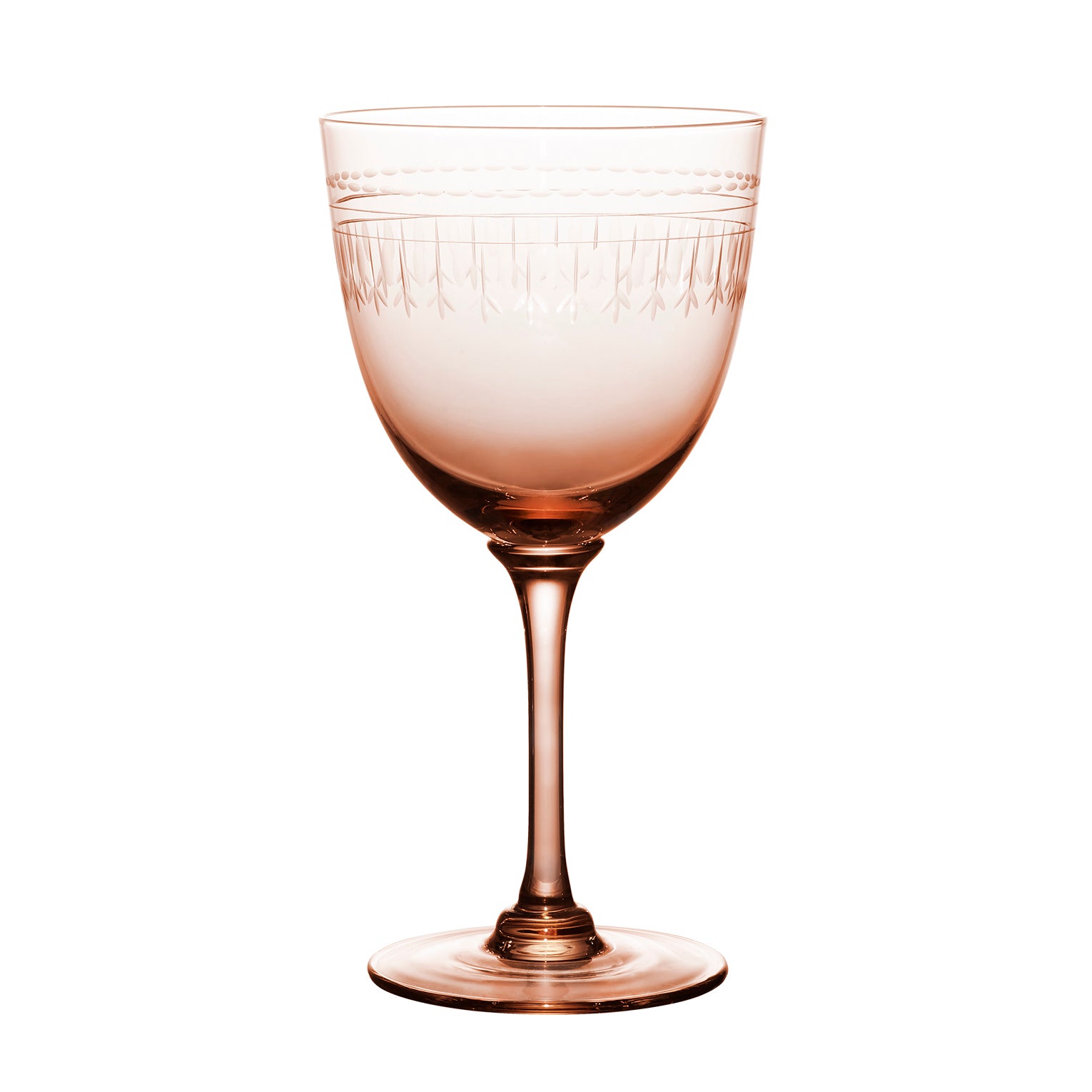 four rose crystal wine glasses with ovals design