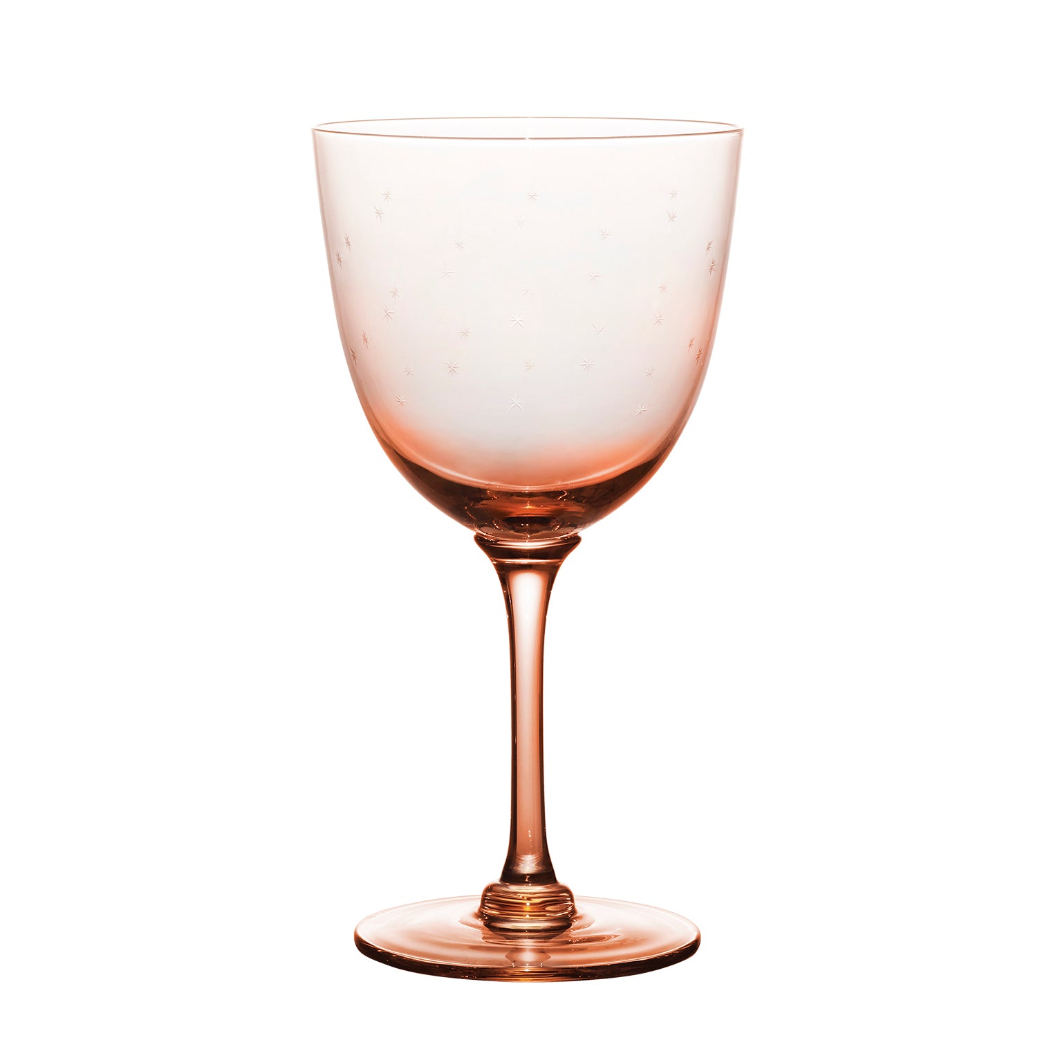 four rose crystal wine glasses with stars design