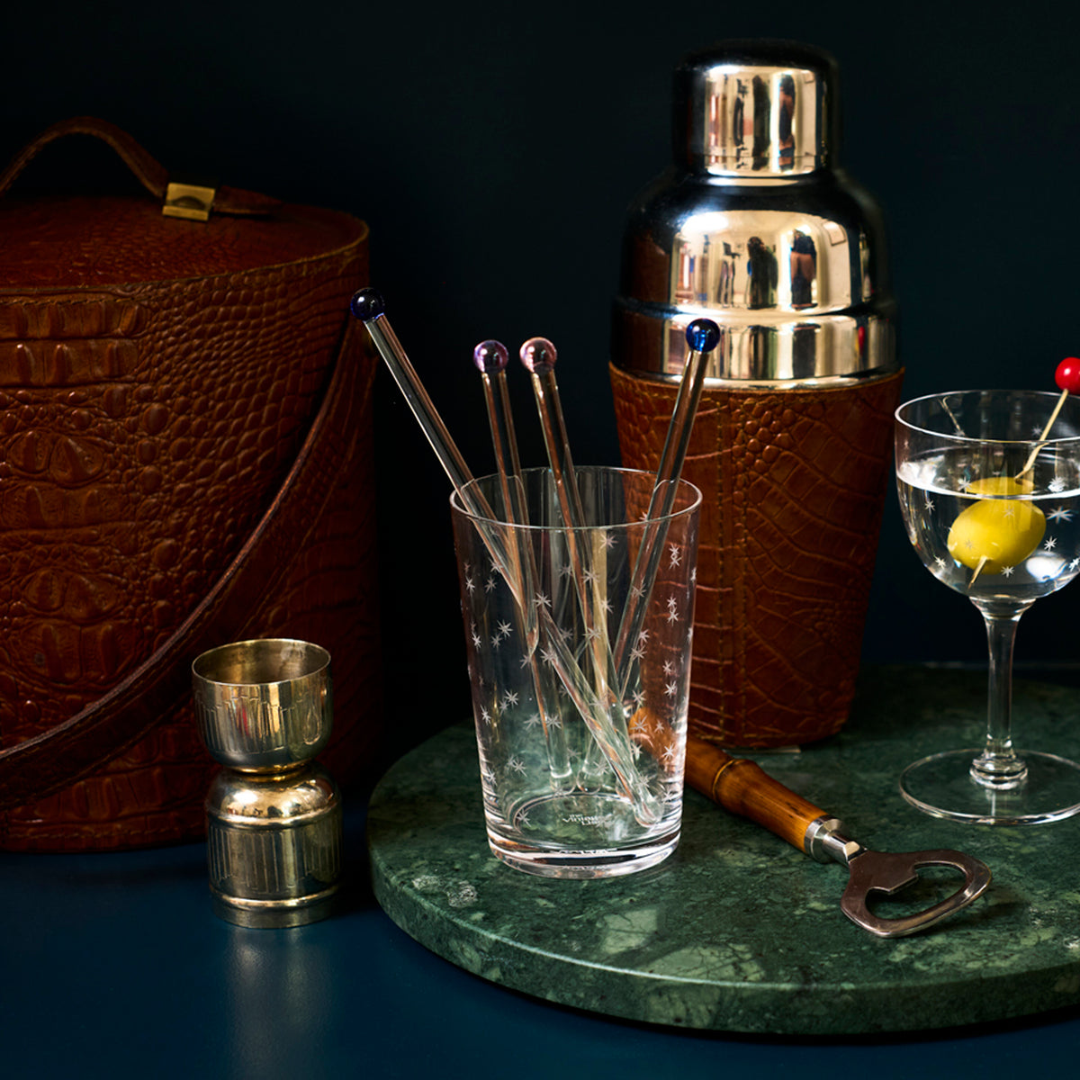 Six Glass Stirrers