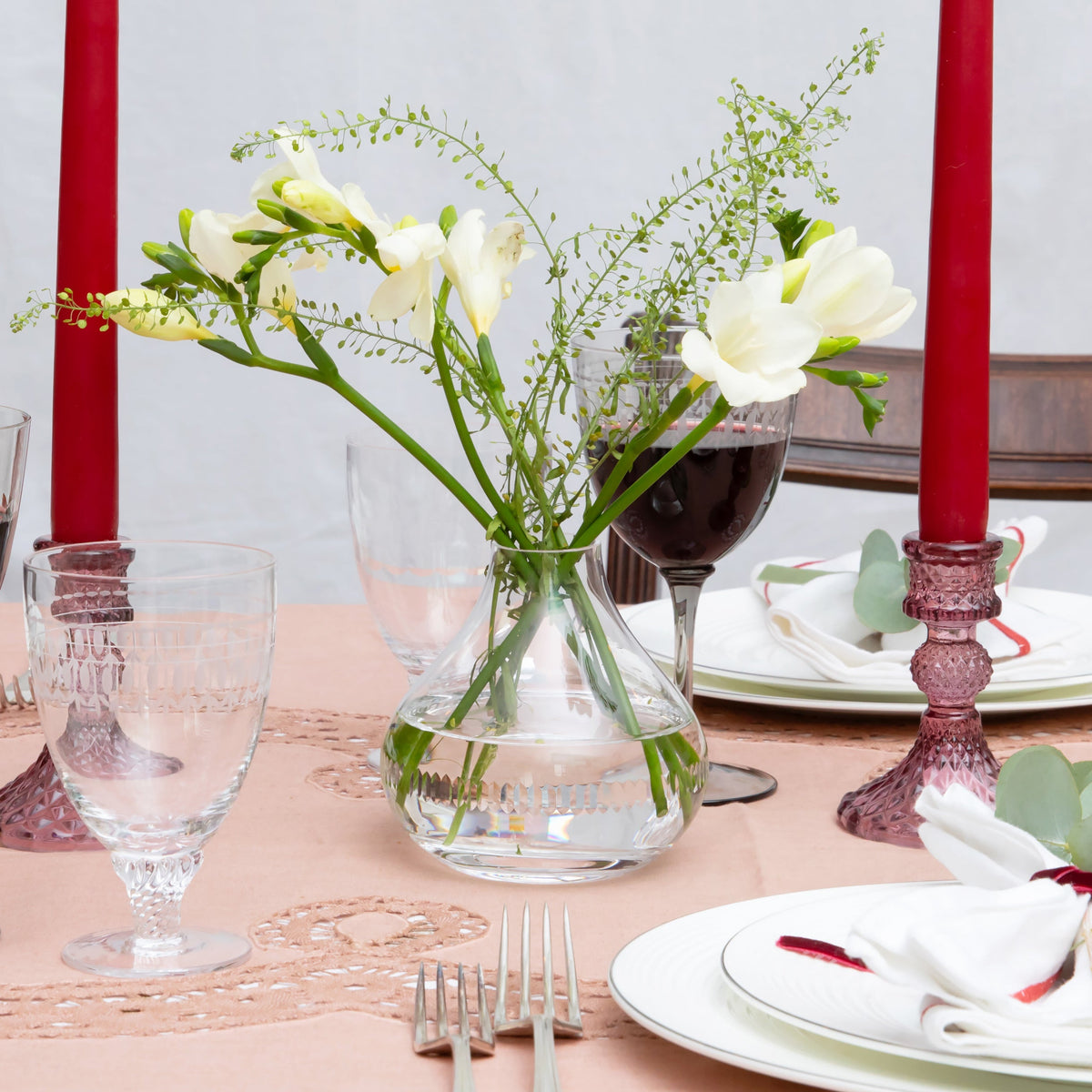 A Small Crystal Vase with Lens Design