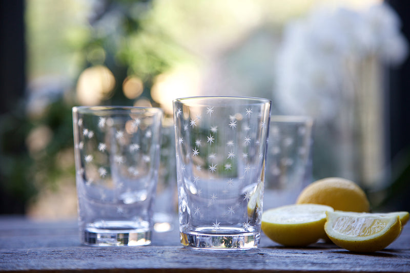 Crystal Tumblers with Stars Design