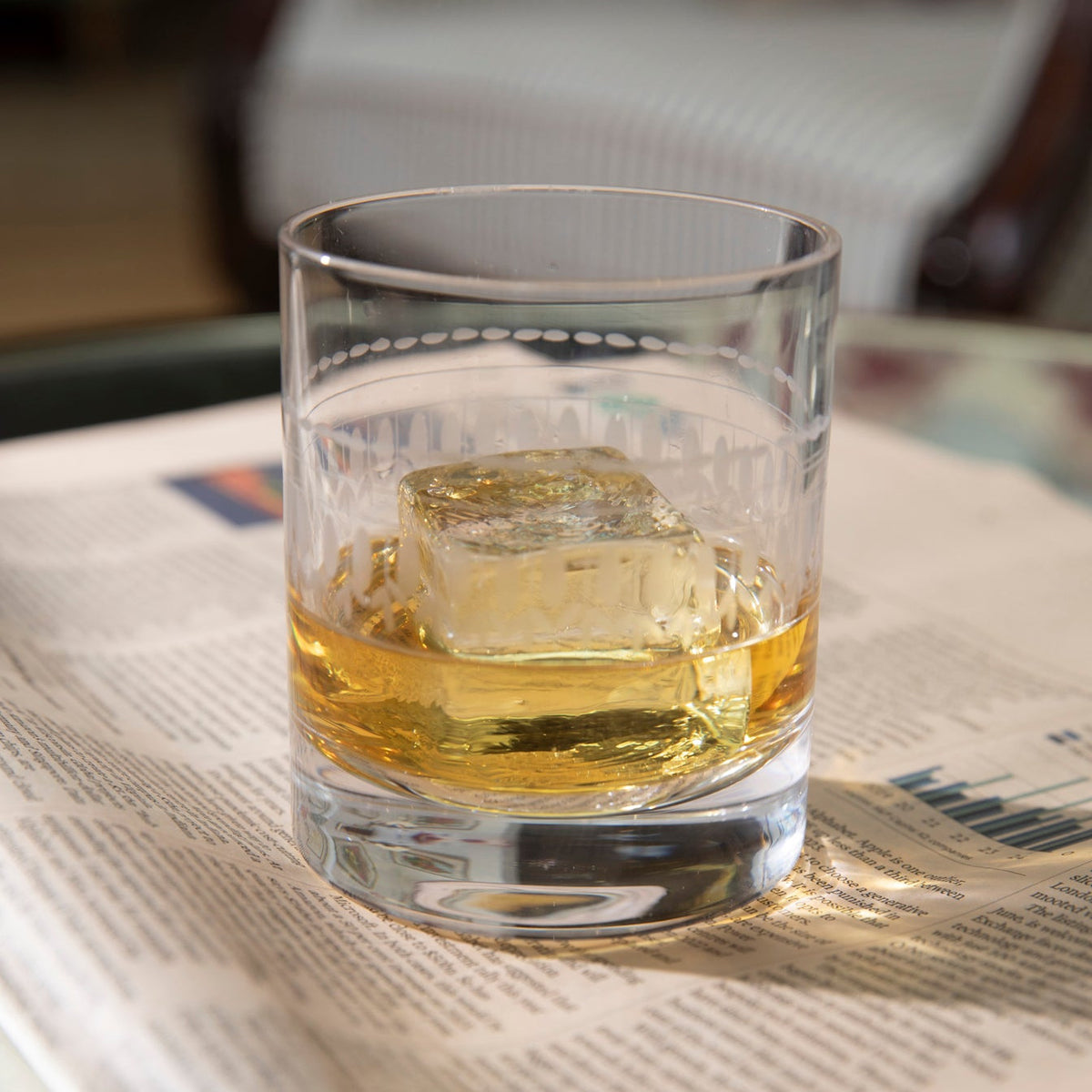 Verres à whisky en cristal avec motif ovale