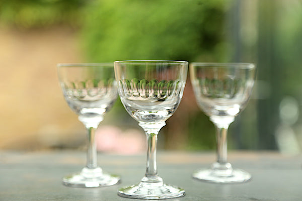 Set of 48 french victorian crystal etched glassware set