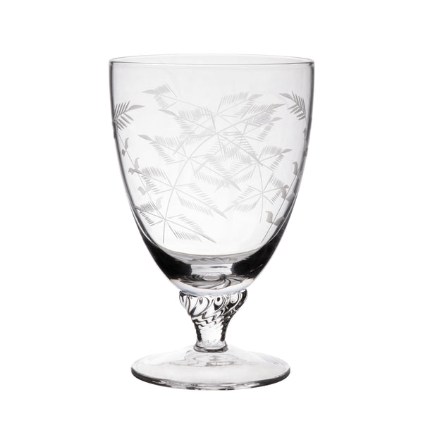 Crystal Bistro Glasses with Fern Design