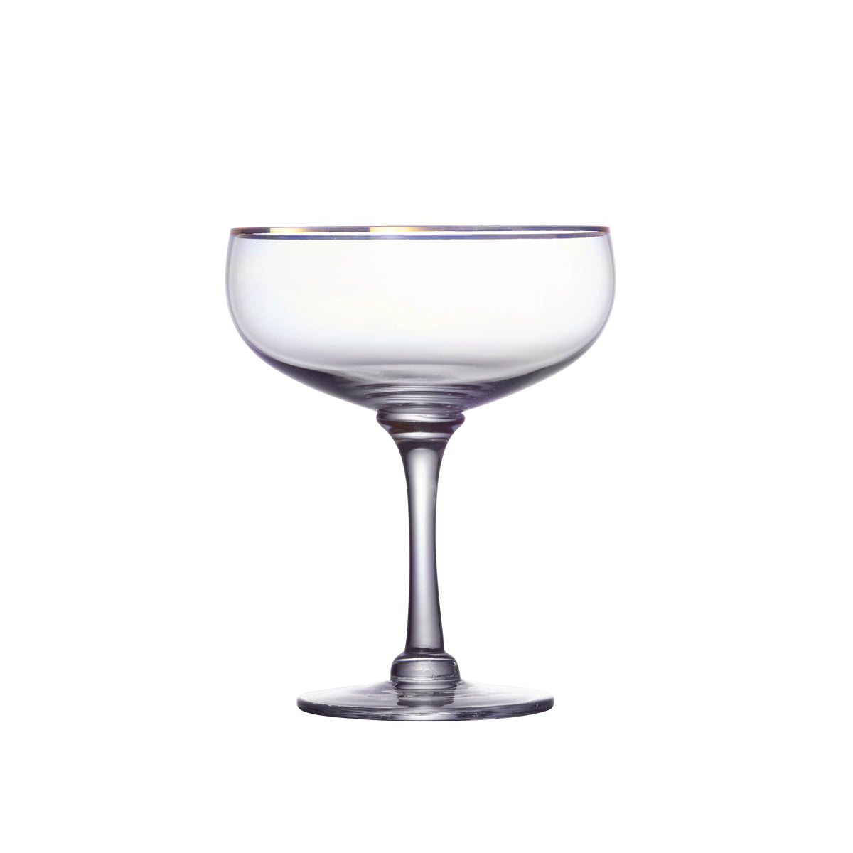 Crystal Cocktail Glasses with Gold Rim Design