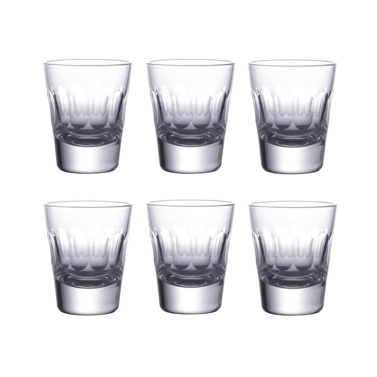 Six Shot Glasses with Lens Design