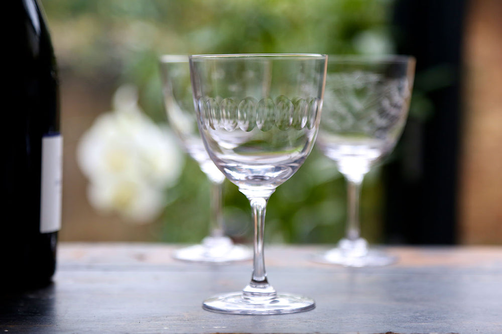 2 Large Vintage French Blue Blown Glass Stem Wine Glasses, Tall Retro Hand  Crafted Glassware Goblets from France, Big Drinking Glasses