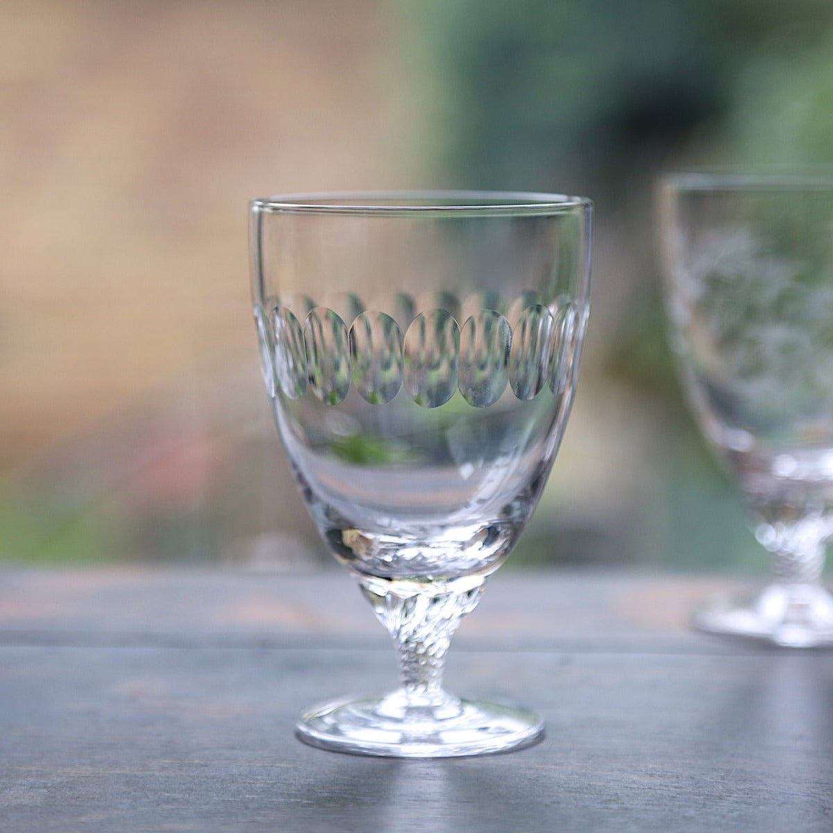 Crystal Bistro Glasses with Lens Design