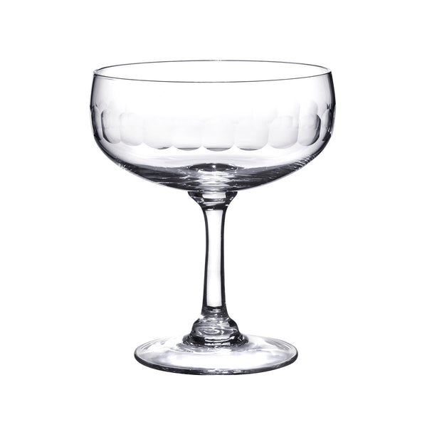 Crystal Champagne Saucers with Lens Design – The Vintage List