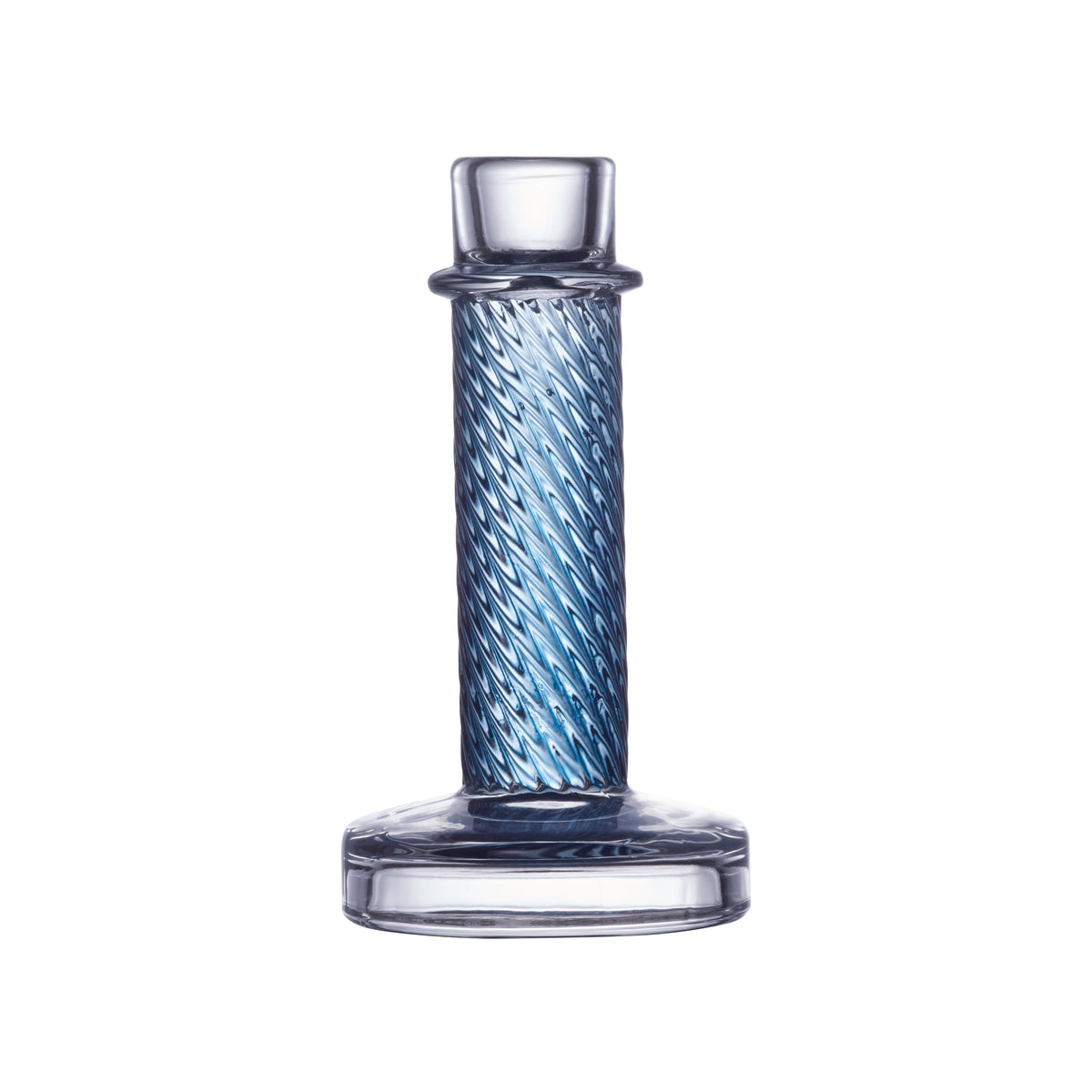 A Blue Twisted Doric Candlestick