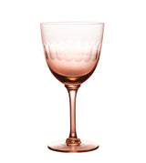 four rose crystal wine glasses with lens design