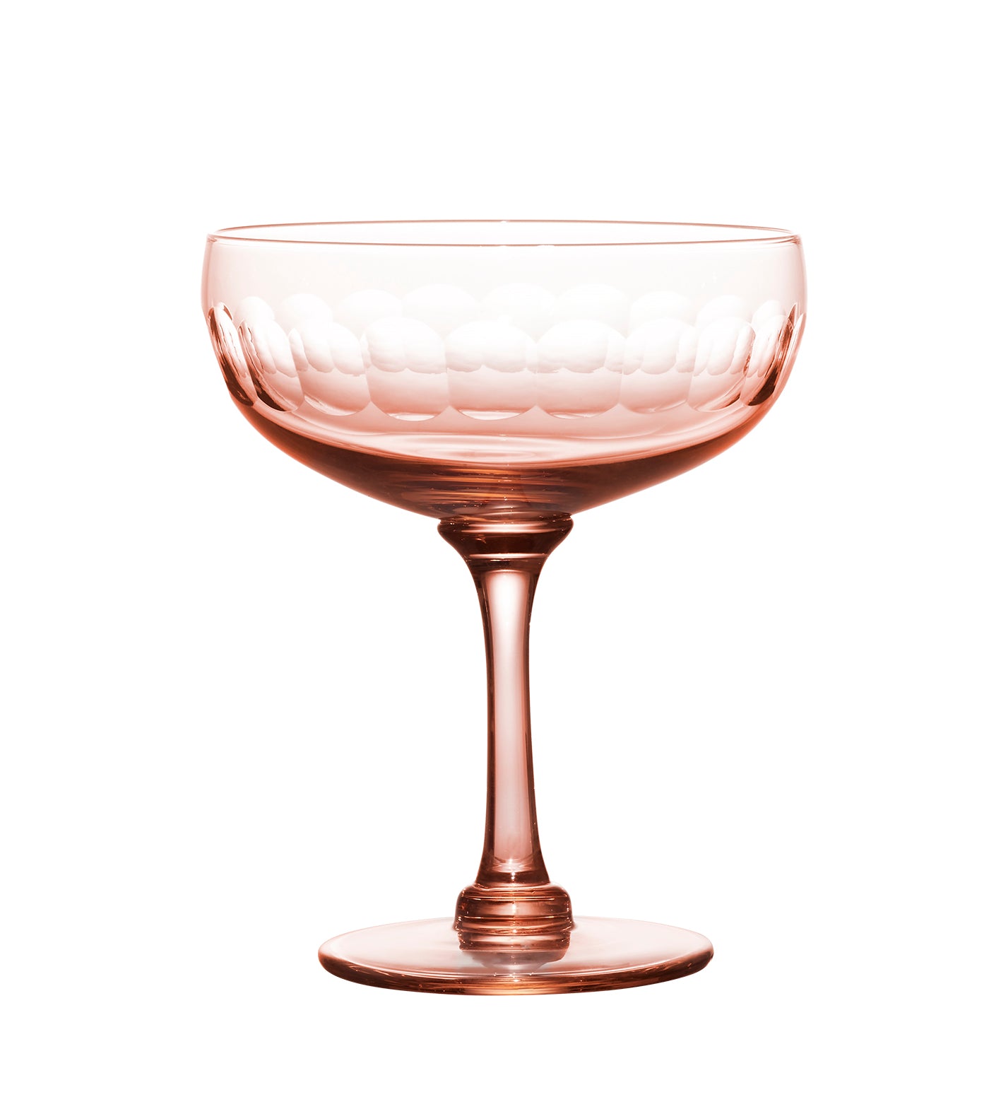 four rose crystal cocktail glasses with lens design