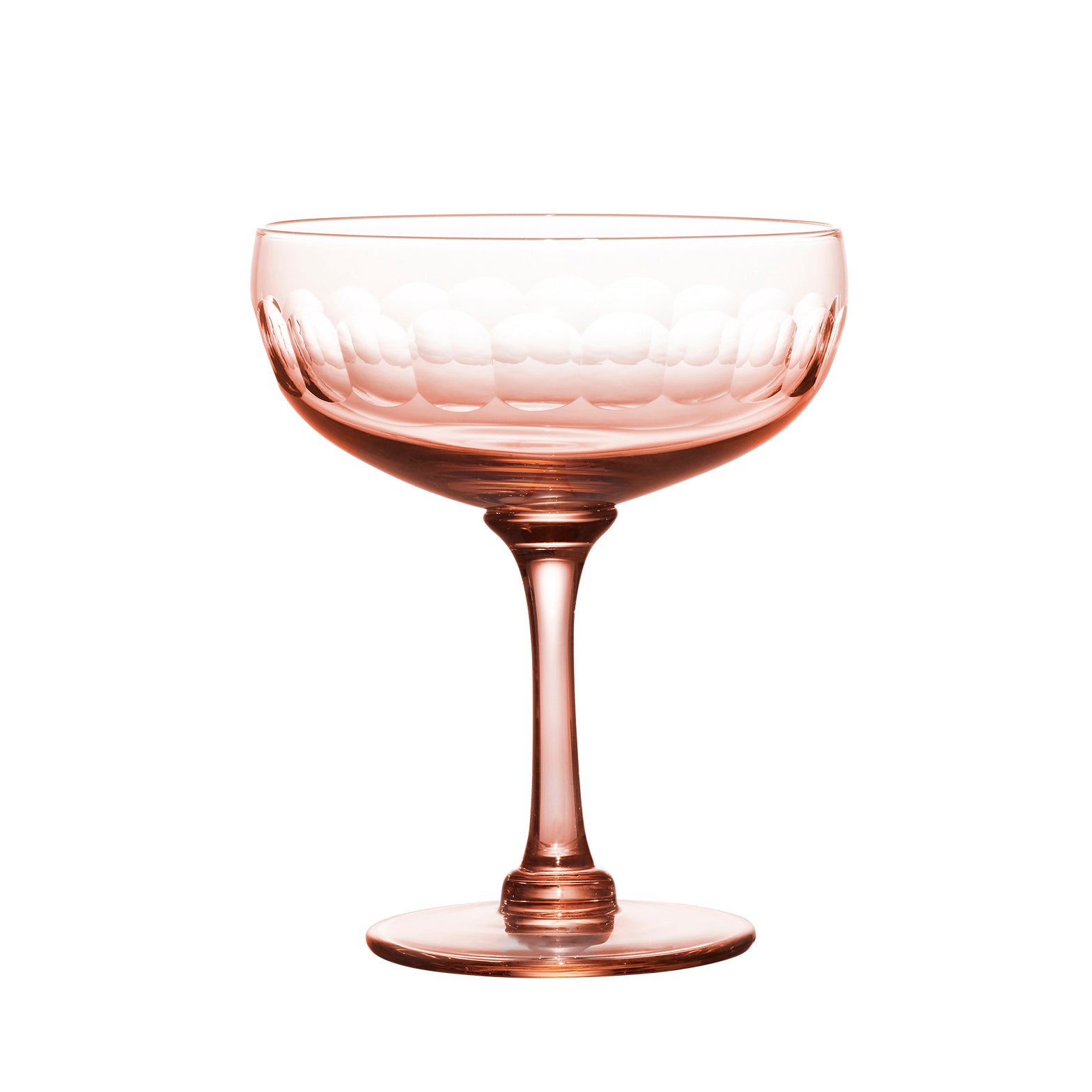 four rose crystal cocktail glasses with lens design