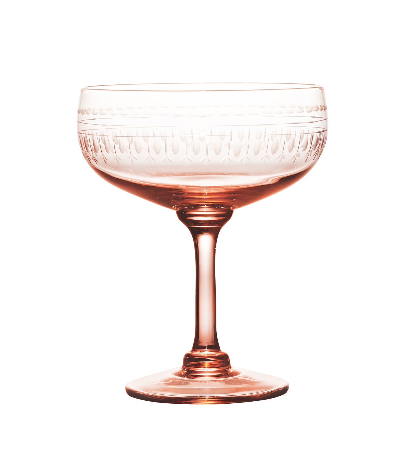 four rose crystal cocktail glasses with ovals design