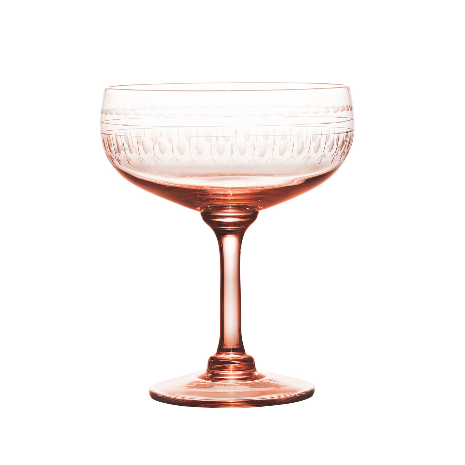 four rose crystal cocktail glasses with ovals design