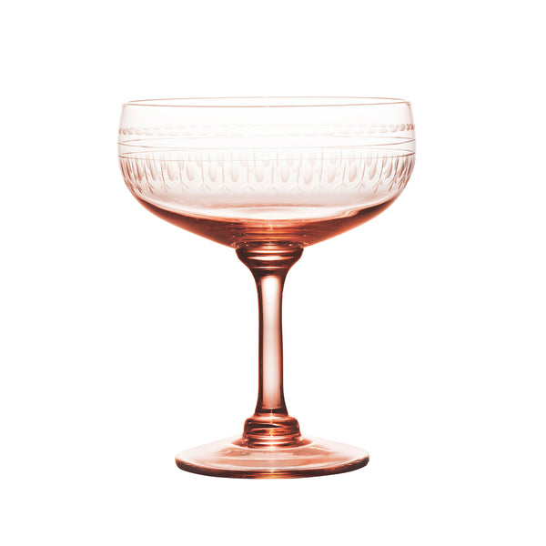 rose crystal cocktail glasses with ovals design