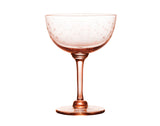 rose crystal champagne saucers with stars design