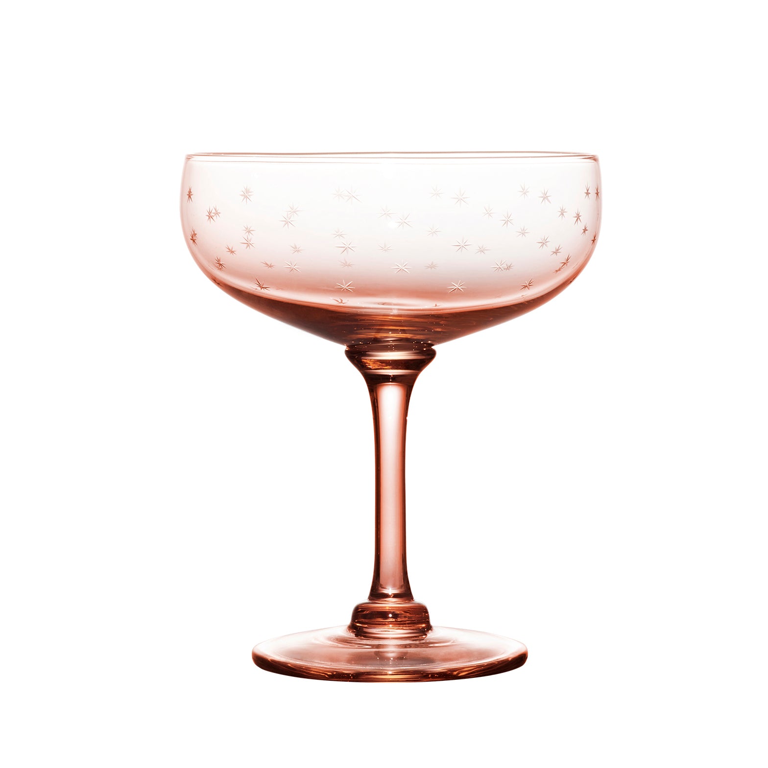 four rose crystal cocktail glasses with stars design