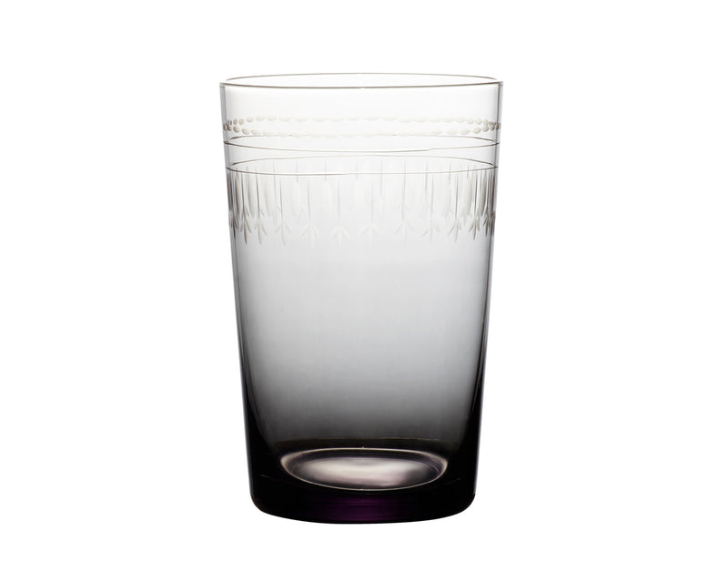 four smoky crystal tumblers with ovals design