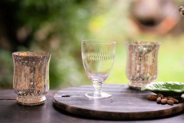 Crystal Bistro Glasses with Spears Design
