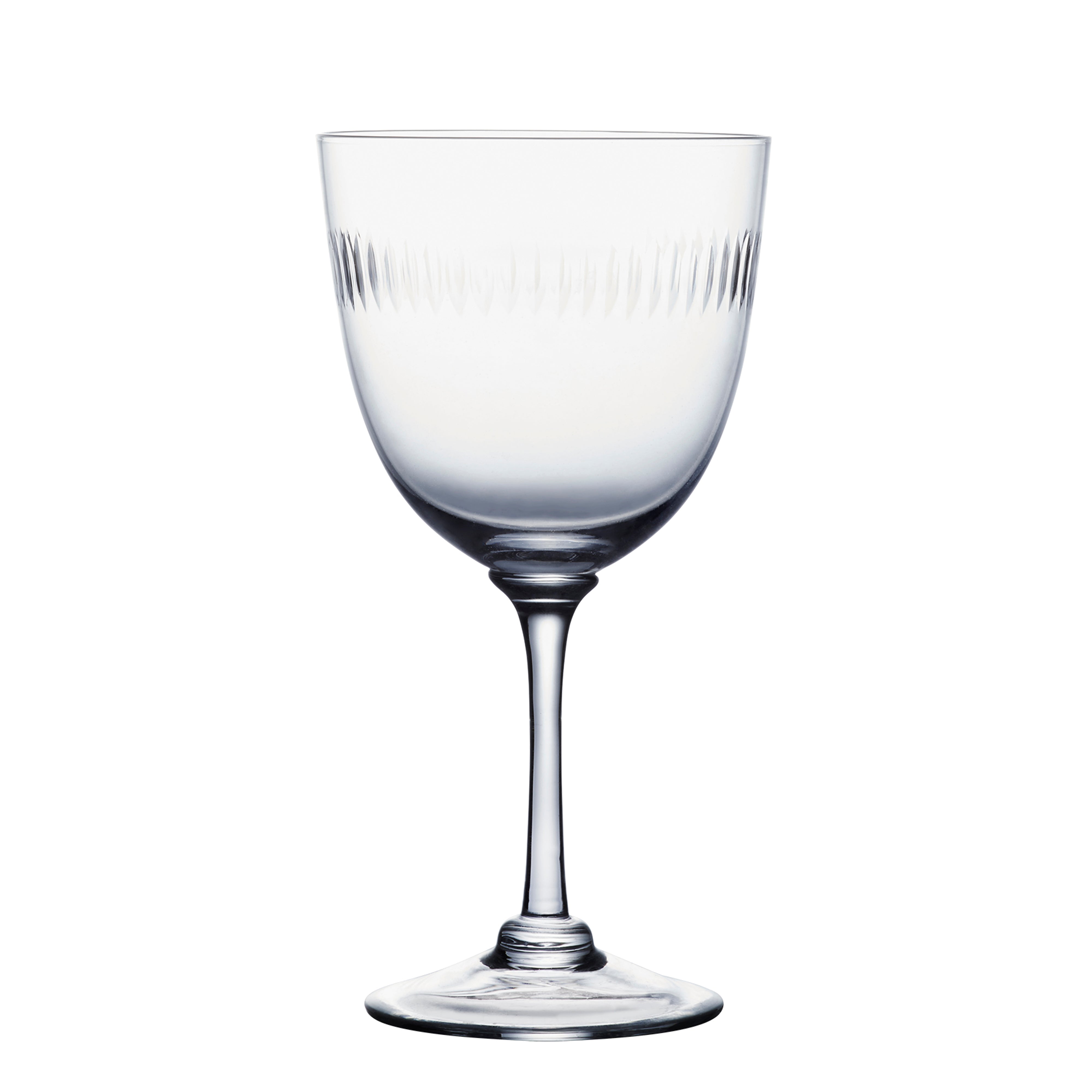 Crystal Wine Glasses with Spears Design