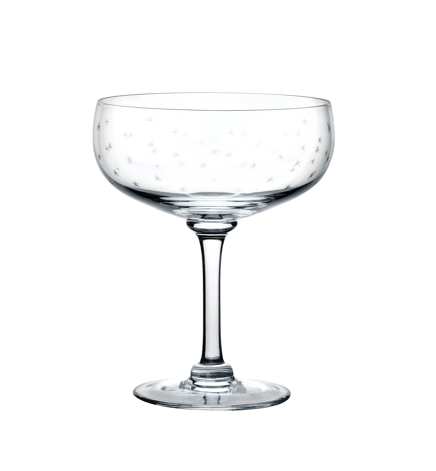 A Pair of Crystal Cocktail Glasses with Stars Design