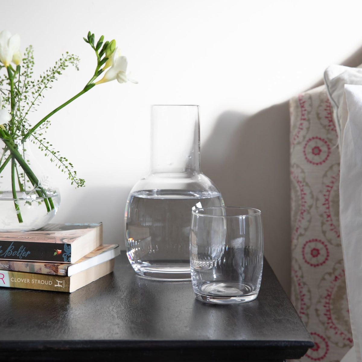 A Crystal Carafe Set with Lens Design