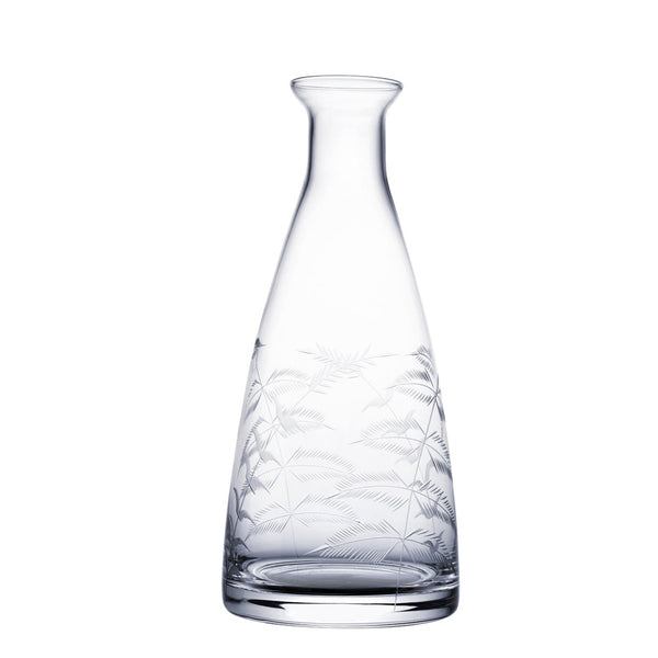 A Crystal Table Carafe with Fern Design