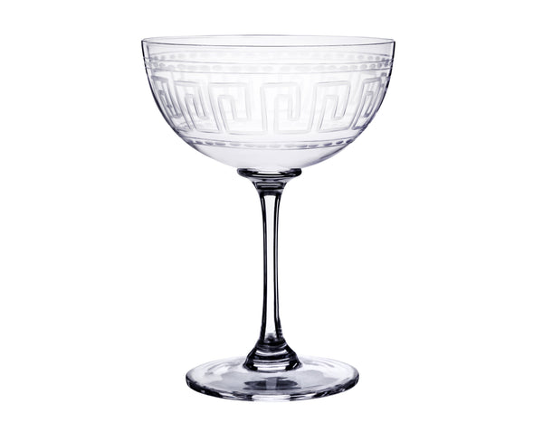Crystal Champagne Saucers with Ovals Design – The Vintage List