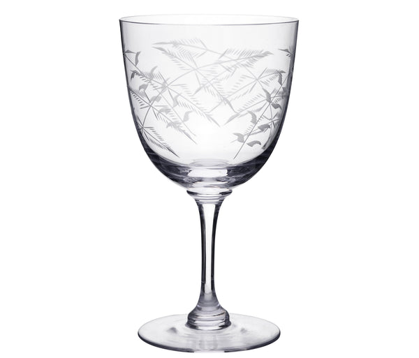 Crystal Wine Glasses with Fern Design