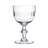 A Set Of Six Crystal Wine Goblets with Lens Design