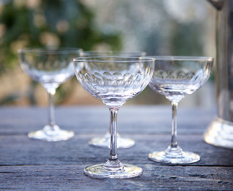 Crystal Champagne Saucers with Lens Design – The Vintage List