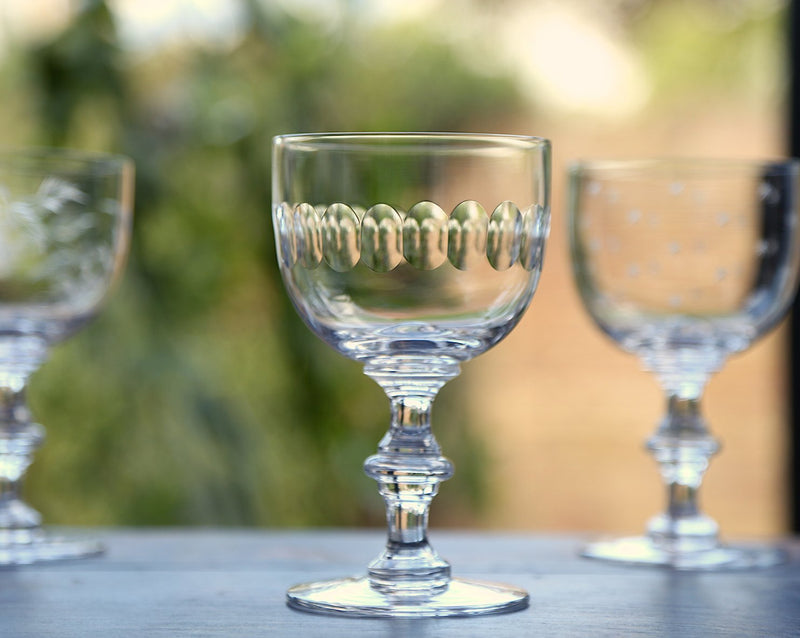 Etched Fern Crystal Wine Glasses- the Vintage List