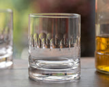 A Pair of Crystal Whisky Glasses with Lens Design
