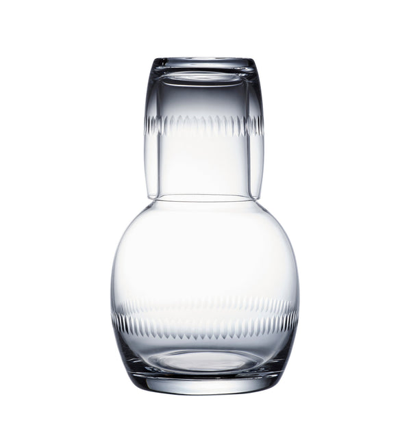 A Crystal Carafe Set with Spears Design