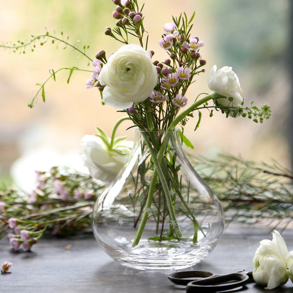 A Small Crystal Vase with Stars Design