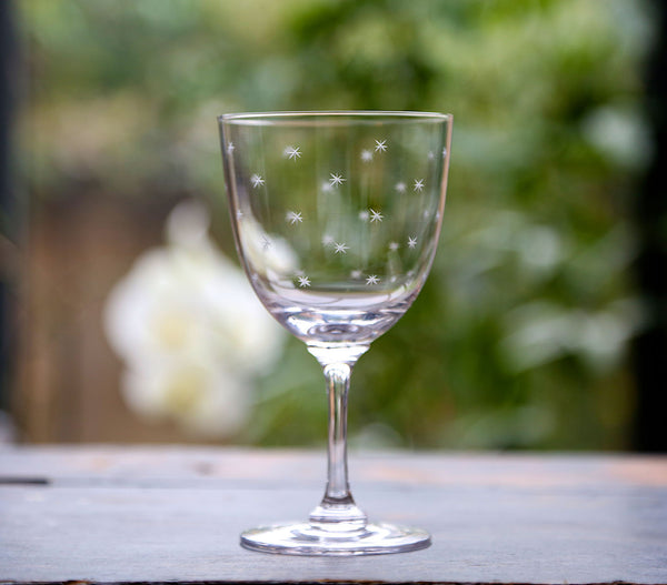 Crystal Wine Glasses with Stars Design